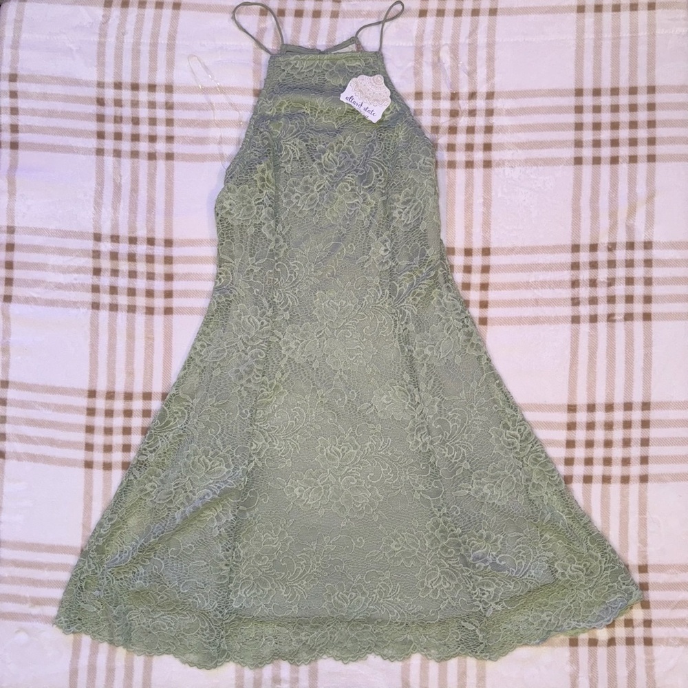 Elegant Green Altar’d State Lace Dress
